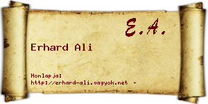 Erhard Ali névjegykártya